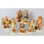 Hummel; seven various figurines, 198 2/0, 49 3/0, 16 2/0, 62 3/0, 133, 11 2/0 and 74 (7).