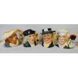 Royal Doulton; four large character mugs, Mr Pickwick D6959, Limited Edition 200/2500, Albert