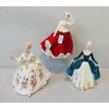 Royal Doulton; three large figurines, Regal Lady HN2709, Diana HN2468 and Gail HN2937 (3).