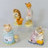 Beatrix Potter; four Beswick figurines, Aunt Pettitoes, Old Mr Brown. Mr Benjamin Bunny and Peter