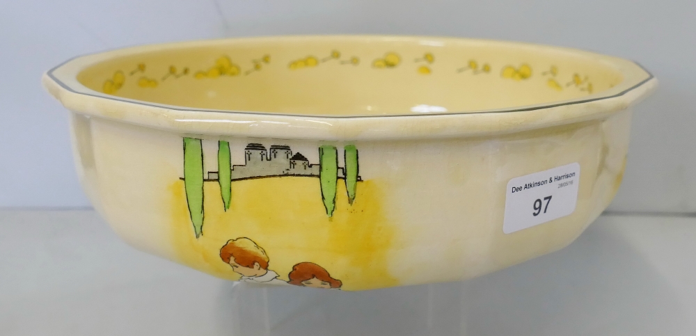 Royal Doulton; a series ware bowl decorated with children in white night gowns, registration