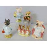 Beatrix Potter; four Beswick figurines, Mr Jackson, Little Pig Robinson, Flopsy Mopsy and