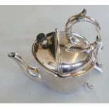 An Edwardian electroplated Britannia metal S.Y.P. tea pot, by James Dixon & Sons, registration