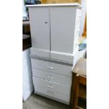 A pair of bedside drawers, together with a 4-height chest of drawers (3)