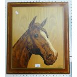 An inlaid woodwork of horse