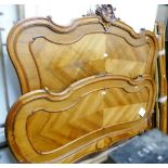 A French carved walnut double bedstead, 149cm wide