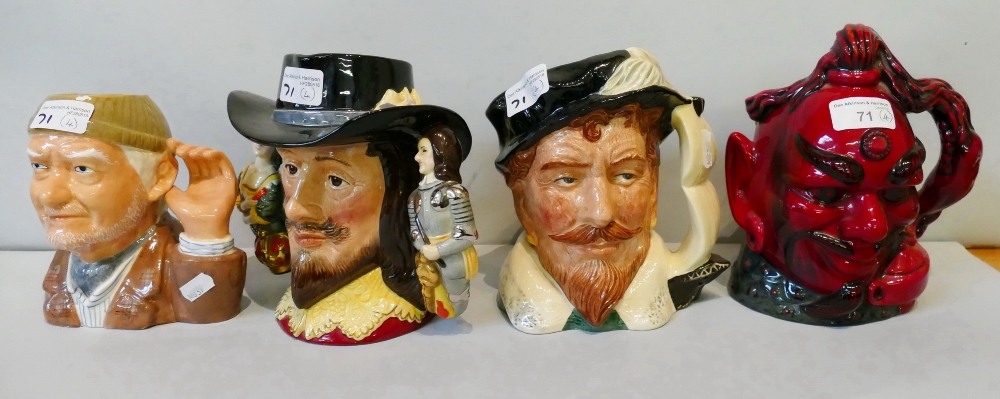Royal Doulton; three large character mugs; Alladins Cave 6871, Sir Francis Drake D6805, King Charles