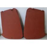 A pair of MG T series doors, de-rusted and in red oxide paint (2).