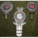 Three RAC members badges, Motor Sport member MSM6604, a 1933 example and another (3).