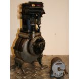 A Triumph single cylinder cut away engine, pre 1930 with hand crank and a working model of a