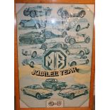 Four motoring posters; MG Jubilee Year, The Healey Years, Giants of Industry and Vintage (4).