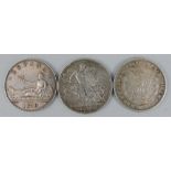 Victoria (1853-1901) Crown 1892 G, USA Morgan dollar 1879 F, Spain Five pesetas 1870 F