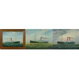 Max Parsons (1915-1998), three portraits of Wilson Line Ships at sea, "S.S. Orlando", "S.S. Aaro"