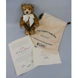 A Steiff "English" musical teddy bear, limited edition number 2791/4000, in original bag with