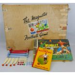 Balyna Magnetic Football Game, board size 57cm x 90cm, boxed, Ariel Wembley board game, boxed, and