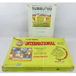 Subbuteo - box for International Football with Floodlighting set containing various accessories,