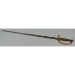 An American Civil War period sabre, the 71.5cm steel fullered single edge blade inscribed Made by