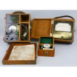 An Everett Edgcumbe volt meter, in teak carrying case No. 873496 22cm wide, a Clare Neutral/Earth