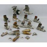 A collection of eleven model aircraft engines of various sizes, British and Japanese, and a quantity