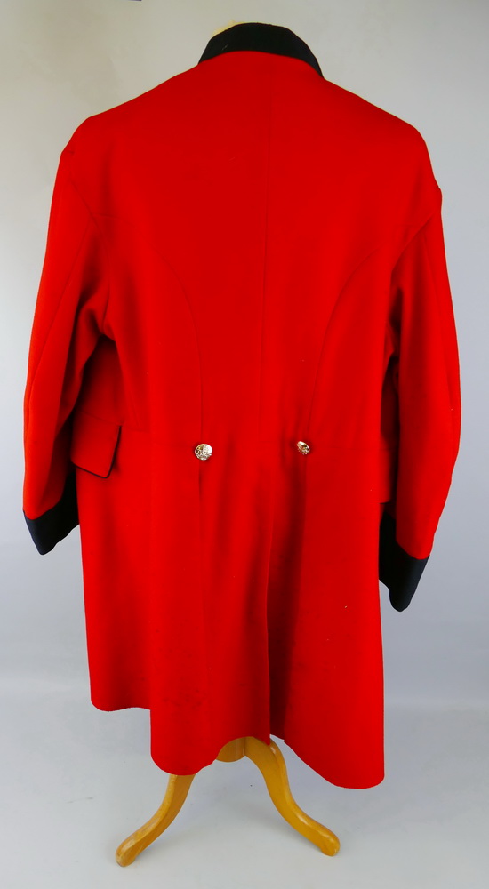A Royal Hospital Chelsea "Chelsea Pensioners" long red coat, with traces of original paper supply - Image 3 of 4