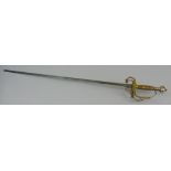 An 18th century French rapier, the 80.5cm steel blade inscribed Coulaux and Co Klingenthal, cast