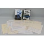 A quantity of politically related signatures on letters and books, including a TLS Tony (Benn), a