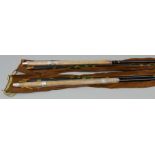 Fishing - two "Clear Strike" 12ft 3 piece Murdoch cane rods, c1960's unsold ex tackle shop stock