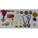 A group of WWII miniature medals, comprising 1939-45, Defence Medal, Africa Star and Belgian Service