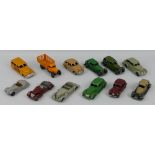 Dinky - ten early unboxed and playworn models, including Fraser Nash BMW sports car, Alvis sports