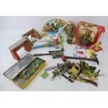 Miscellaneous toys including Action Man figure, with accessories and catalogues, boxed Mamod Minor 2