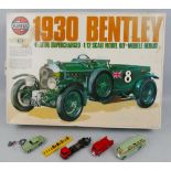 Airfix 1/12th scale model kit for a 1930 Bentley, part constructed and completeness unknown,