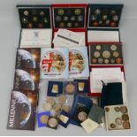 A quantity of proof and other commemorative coinage, to include a 1997 proof £5 to 1p set, a 1992 £1