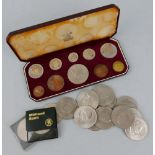 Elizabeth II (1953 - ), a ten coin 1953 Coronation proof set, 5 shilling to farthing, case and