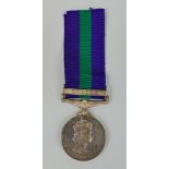 A General Service Medal 1918-62 with Cyprus clasp, awared to 23464127 Pte. J.M. Mayfield R.Berks.