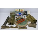 Hornby Dublo - large quantity of 3-rail track including turntable, three control units/transformers,