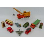 Dinky - eight unboxed playworn models including Foden Flat-bed lorry, Supertoys 20-ton lorry-mounted