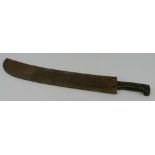 A WWII American machete, long version first pattern, with 55cm steel slightly curving blade, in