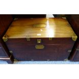 Reproduction brass bound mahogany blanket box, 76cm wide