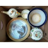 A Masons ginger jar, a set of four Limoges Four Seasons plate and other chinaware.