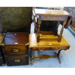 Reproduction oak joint stool style drop-leaf occasional table, reproduction mahogany sofa style