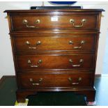 Reproduction mahogany Georgian style chest of four graduated drawers on bracket feet, 58cm wide