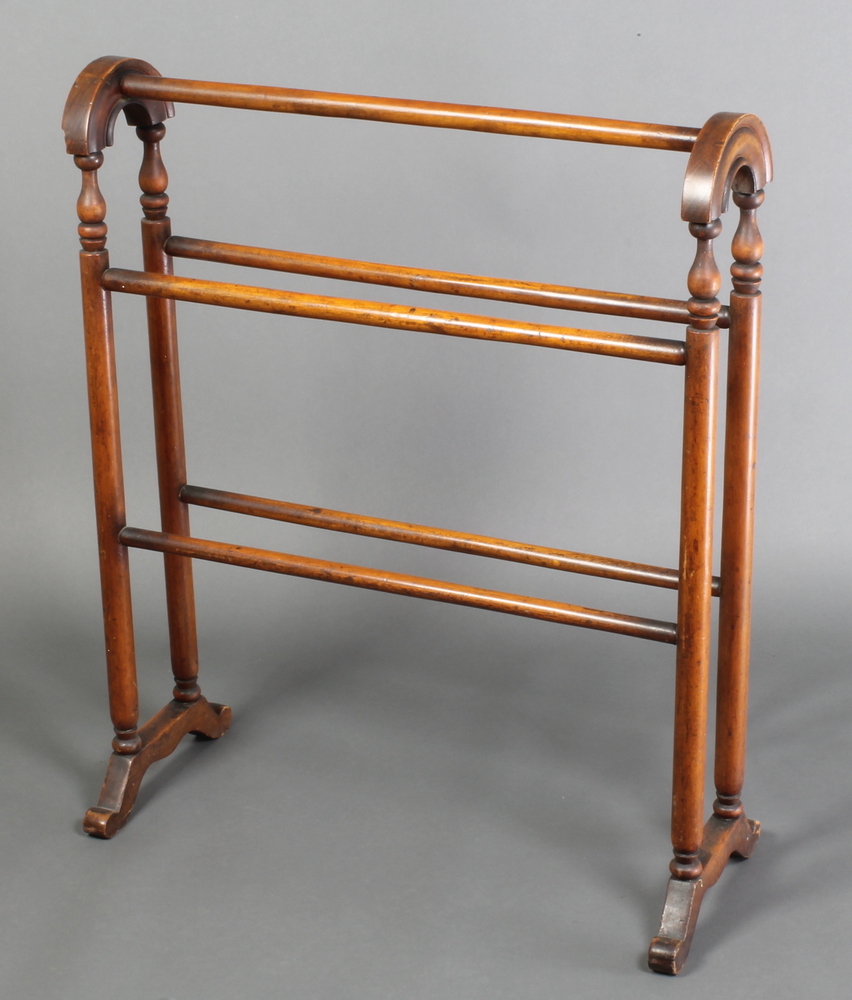 A Victorian mahogany towel rail 33"h x 27"w x 7"d There is a 1" section of timber missing to the