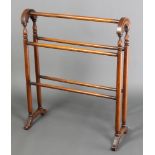 A Victorian mahogany towel rail 33"h x 27"w x 7"d There is a 1" section of timber missing to the