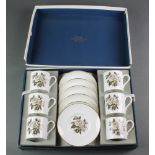 A boxed set of 6 Royal Worcester coffee cans and saucers