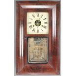 Jerome, an American 30 hour striking wall clock with painted dial contained in a mahogany case