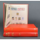 4 Stanley Gibbons Windsor stamp albums volumes 1,2,3 and 1993 including a Penny Black, 1 Penny