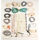 A quantity of cultured pearl necklaces and bracelets