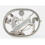 A Georg Jensen silver pierced deer brooch 256