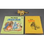 A felt figure of a seated lion 4" 7 editions about Walt Disney's production "Rascal" 1969, a 33rpm