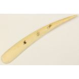 A Japanese Shibayama ivory hair pin decorated with insects 4 1/4"